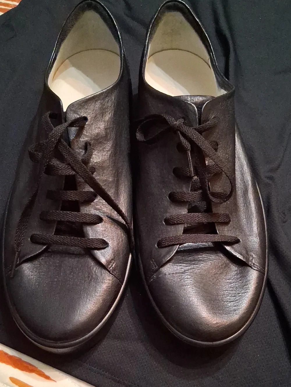 ECCO BlackPremium Leather Lace-Up Sneakers The Last Conspiracy